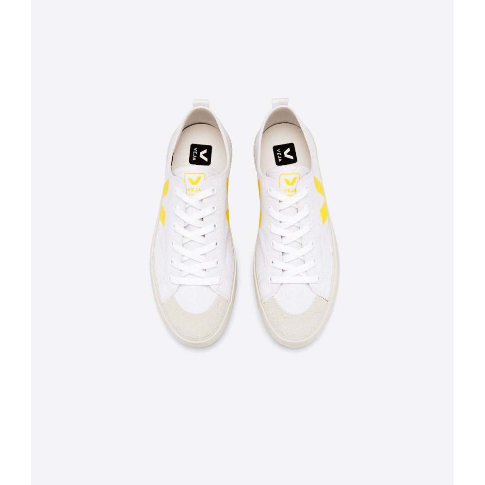 Veja NOVA CANVAS Women's Shoes White/Yellow | CA 477RVD